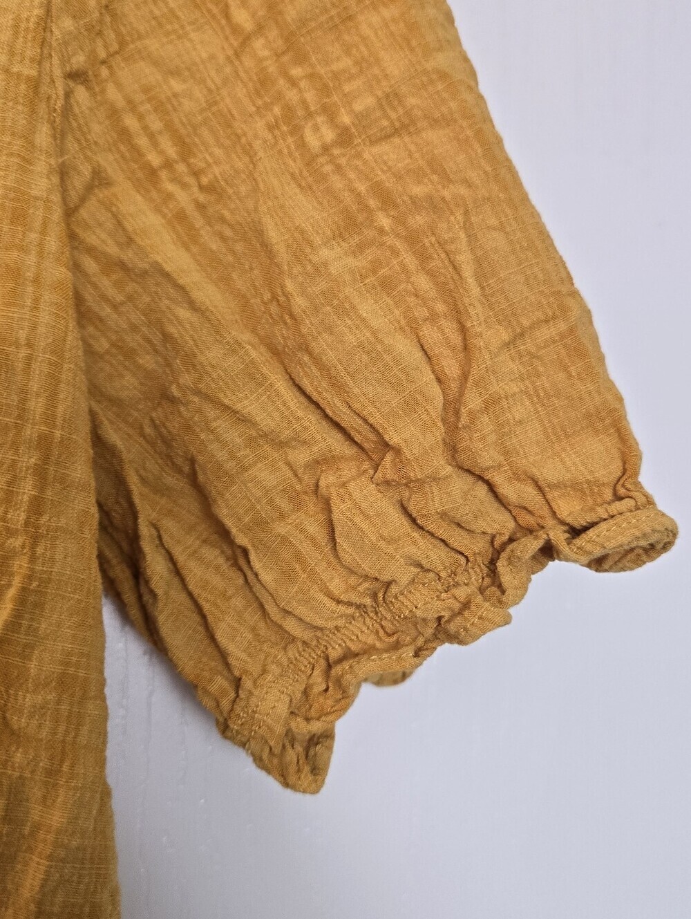 Universal Thread - Mustard Yellow Boho Peasant Short-Sleeve Top - Picture 2 of 4